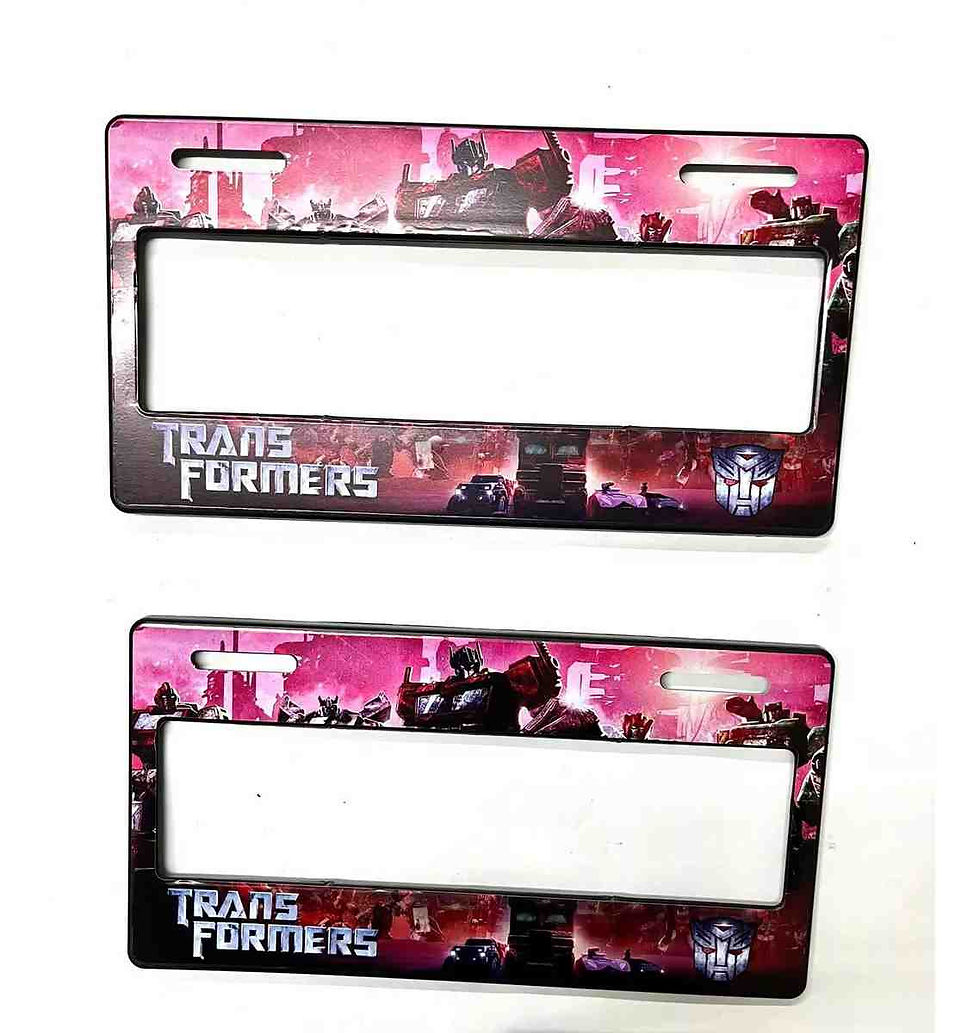 Par Porta Placas Autos Transformers Premium