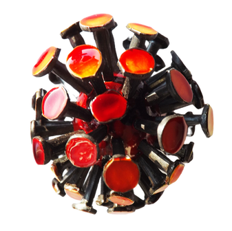 Hot Rock Drilled Quail eggshell sculpture from London artist Sand Laurenson Royal academy Selfridges