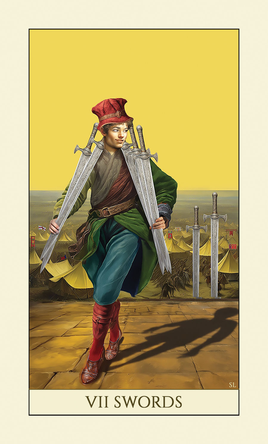 VII SWORDSThe Tribute Tarot Sand Laurenson 2026