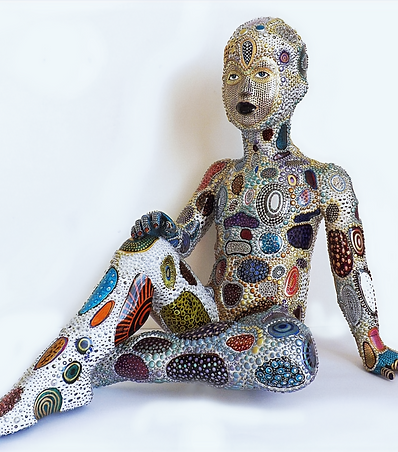 Artist Sand laurenson 'Playing with Dolls' Sculpture