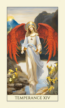 Temperance XIV The Tribute Tarot Artist Sand Laurenson Homage to Pamela Colman Smith Rider Waite Art Tarot Deck