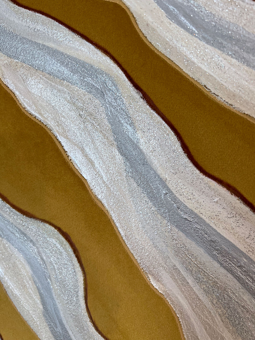 Thumbnail: Sand and Ice 2022 Acrylic on Velvet over Canvas 60x60x4cm