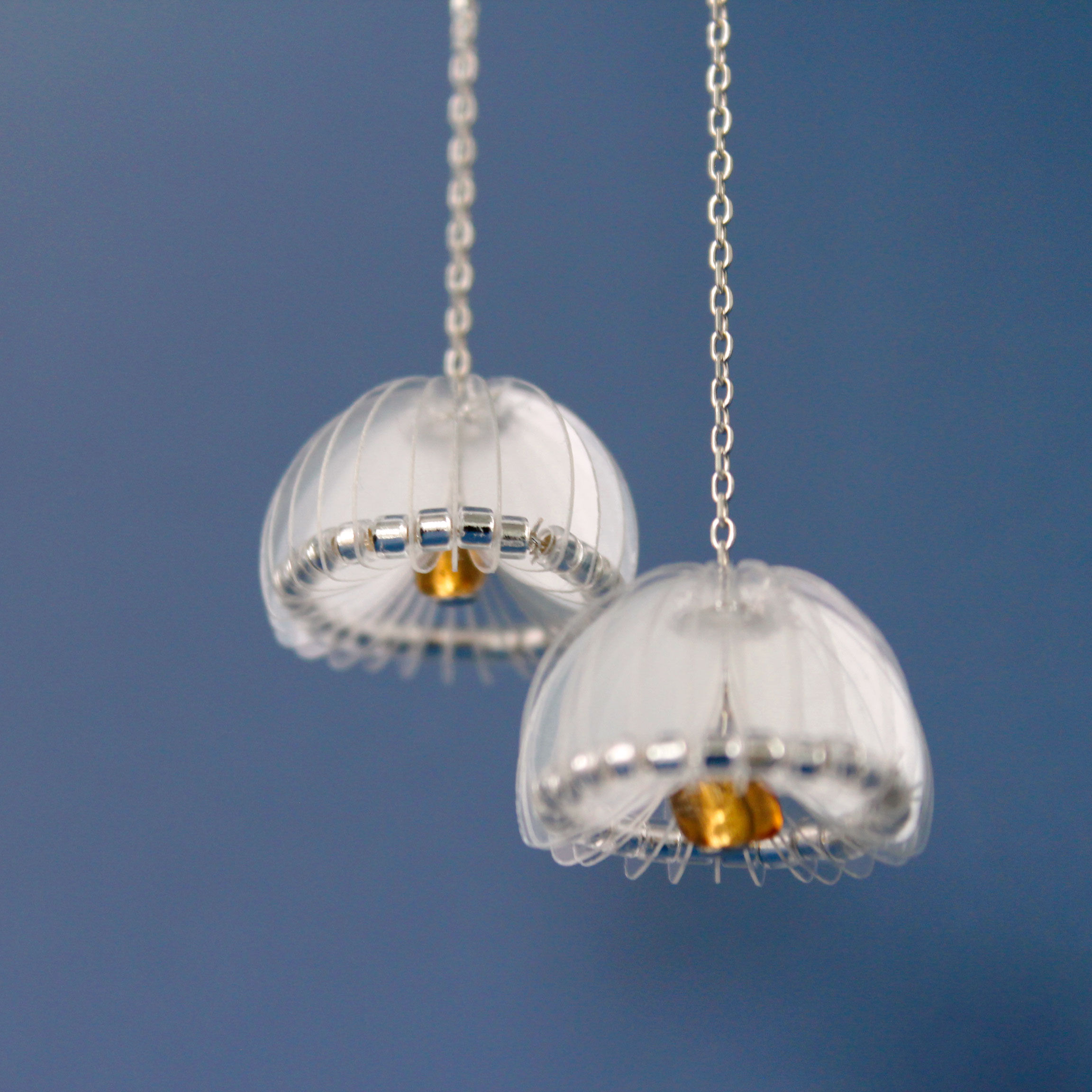 夏日透明感串片耳環-單層