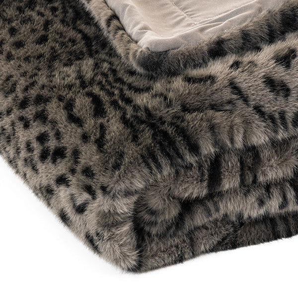 Miniature : Jeté en fausse fourrure imprimé guépard noir Cheetah