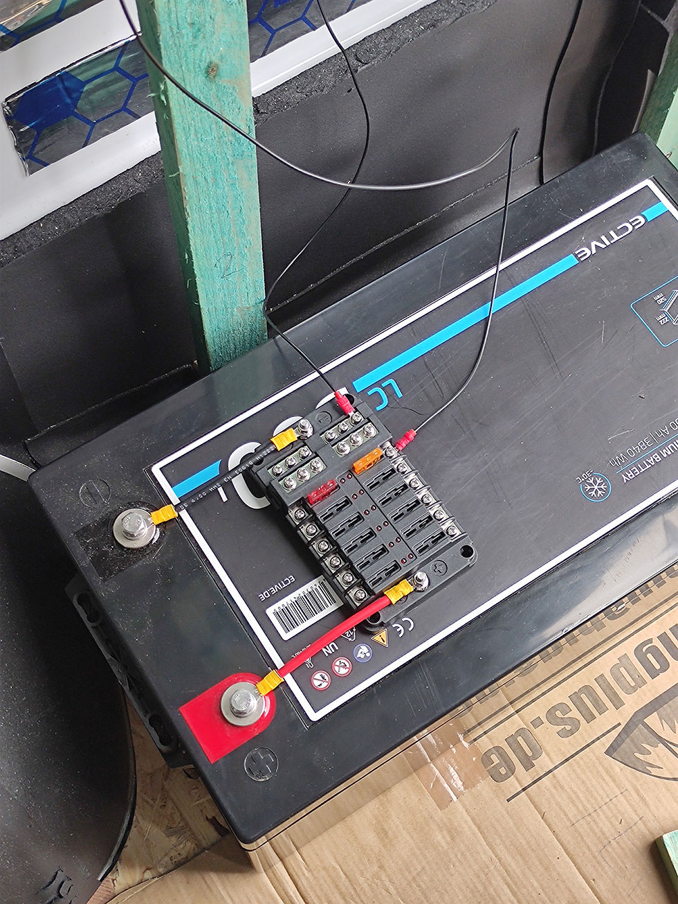 Batterie mit Sicherungskasten