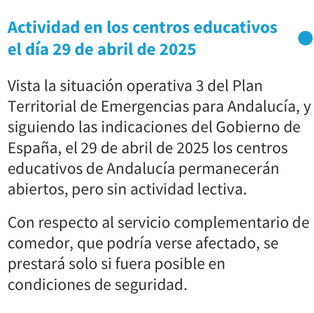 29/04/2025. ACTIVIDAD EN LOS CENTROS EDUCATIVOS