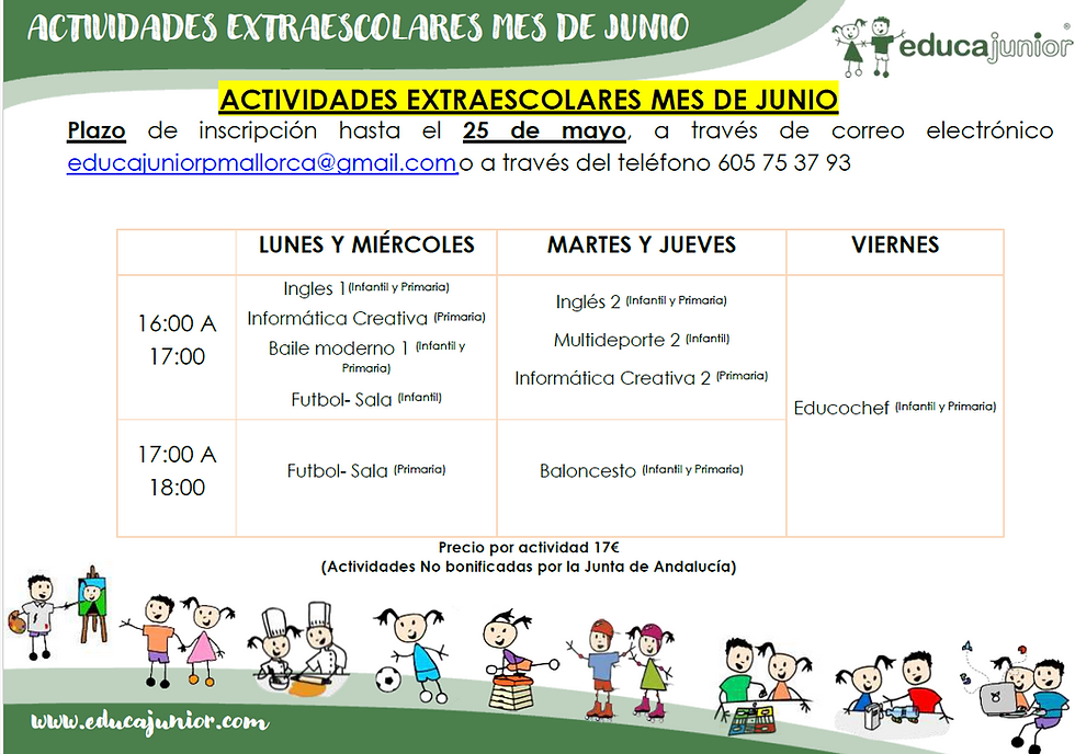 ACTIVIDADES EXTRAESCOLARES (JUNIO)
