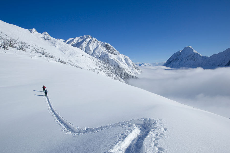 skitour-tiefschnee-skispuren