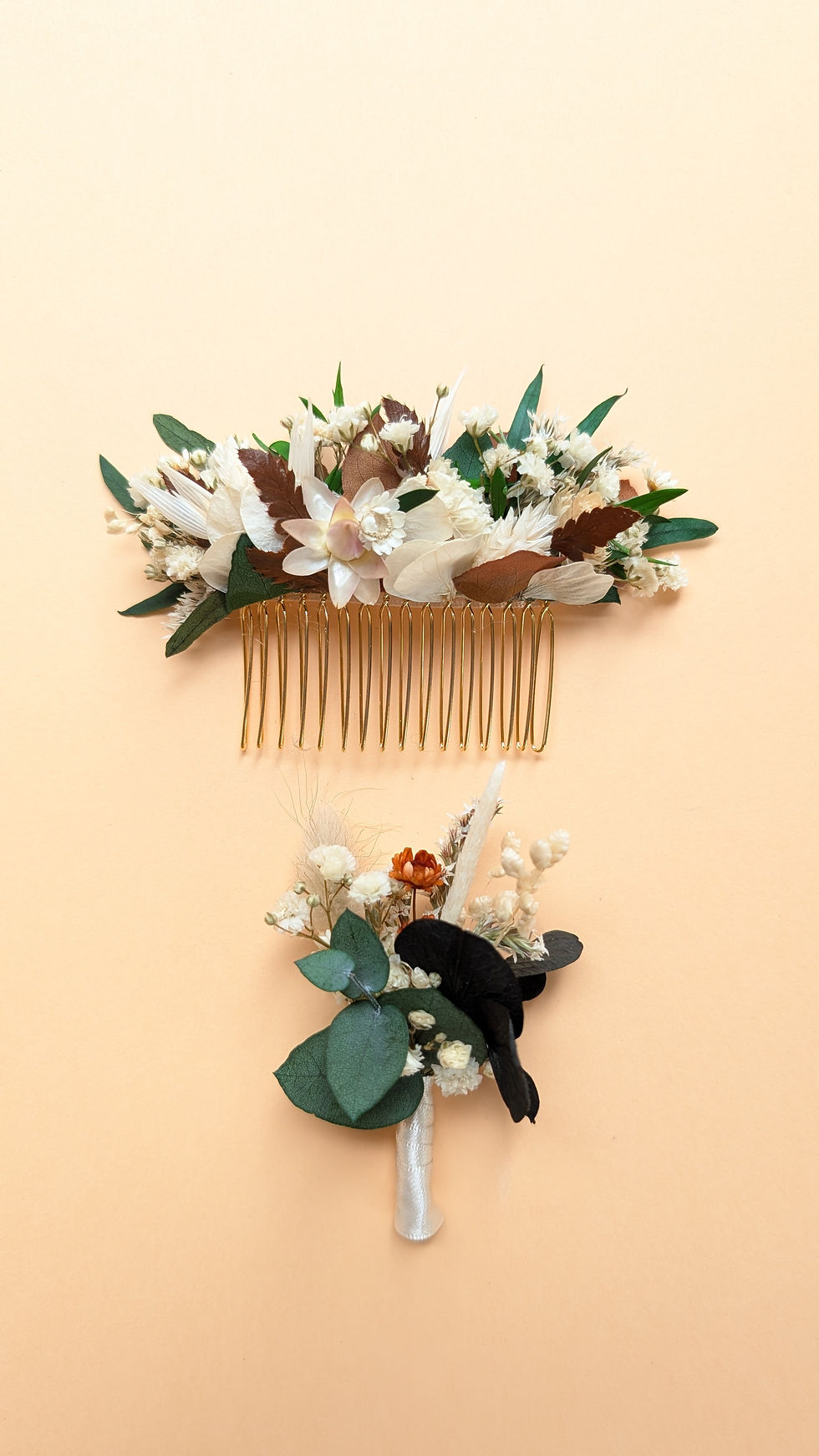 Miniature : Peigne en fleurs séchées