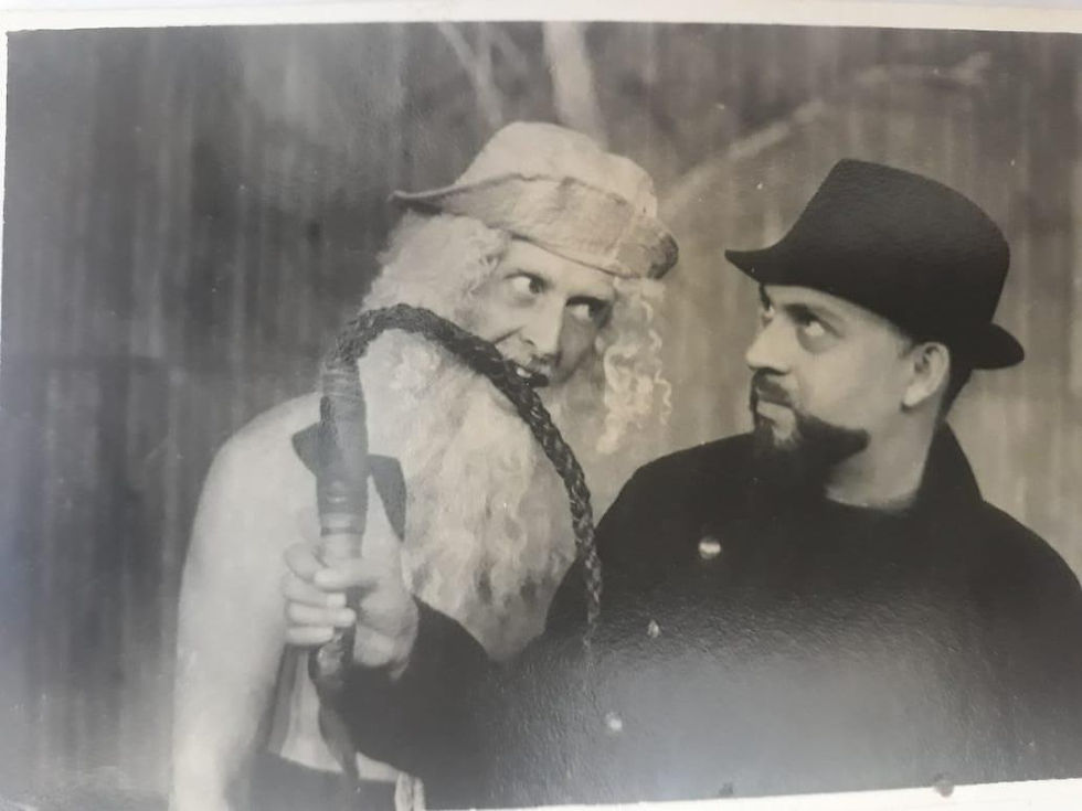As Pozzo (R) in Waiting for Godot, with Tom Alter. Circa 1986.