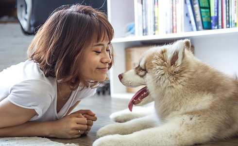 A girl and her dog