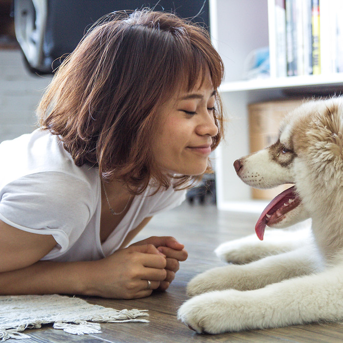 A girl and her dog