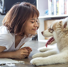 A girl and her dog