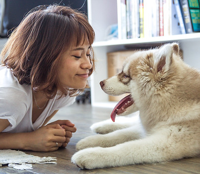 A girl and her dog