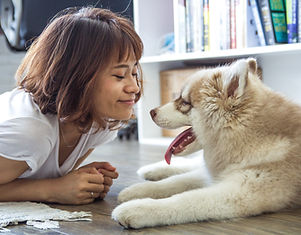 A girl and her dog