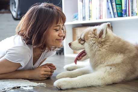 A girl and her dog