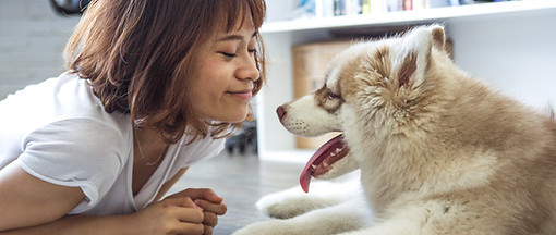 A girl and her dog