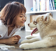 A girl and her dog