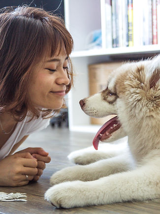A girl and her dog