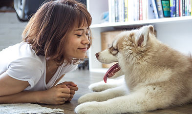 A girl and her dog