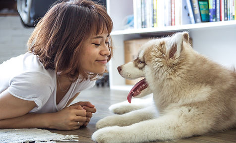 A girl and her dog