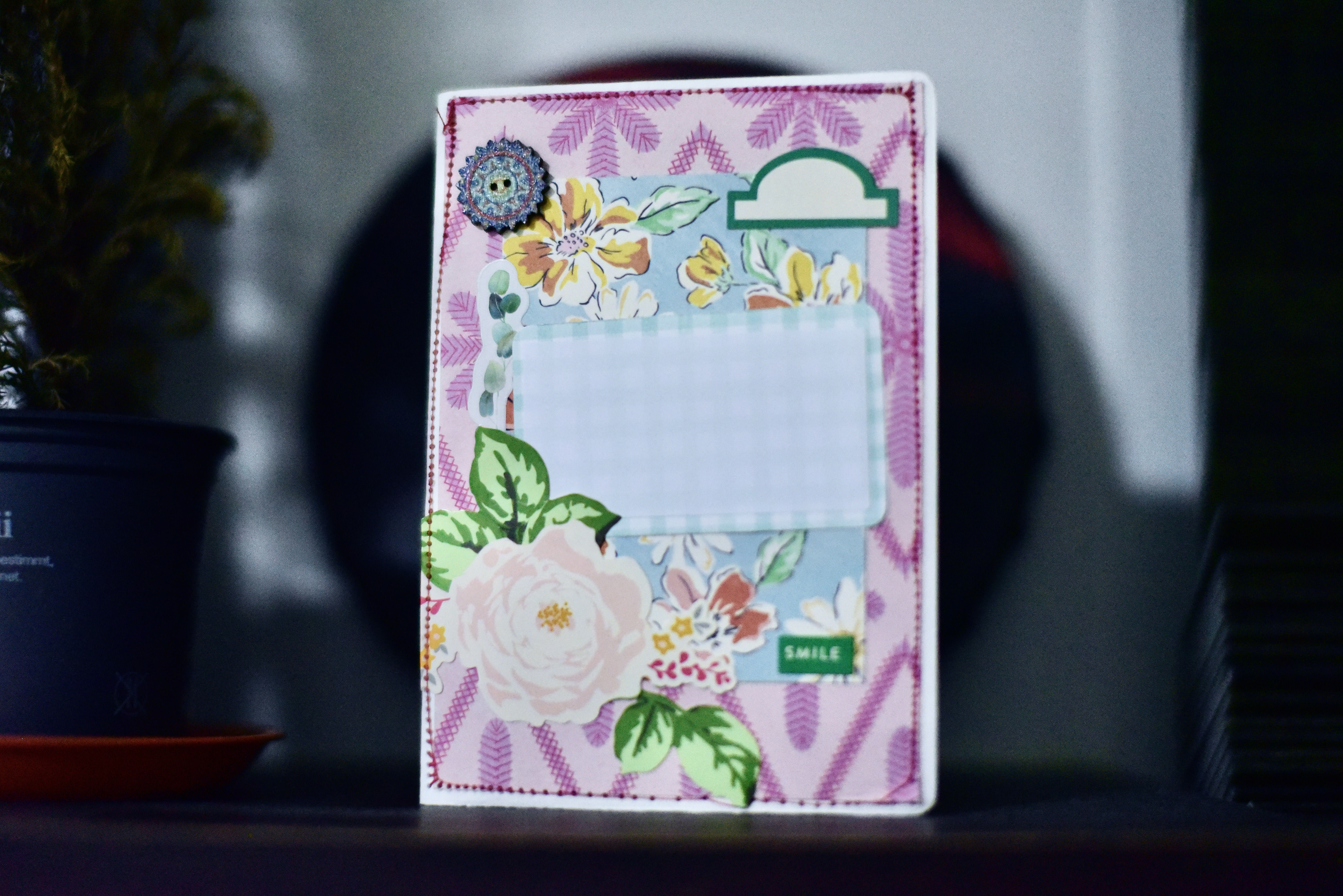 stitched: floral greeting card