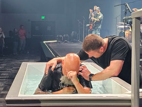 A man being baptized