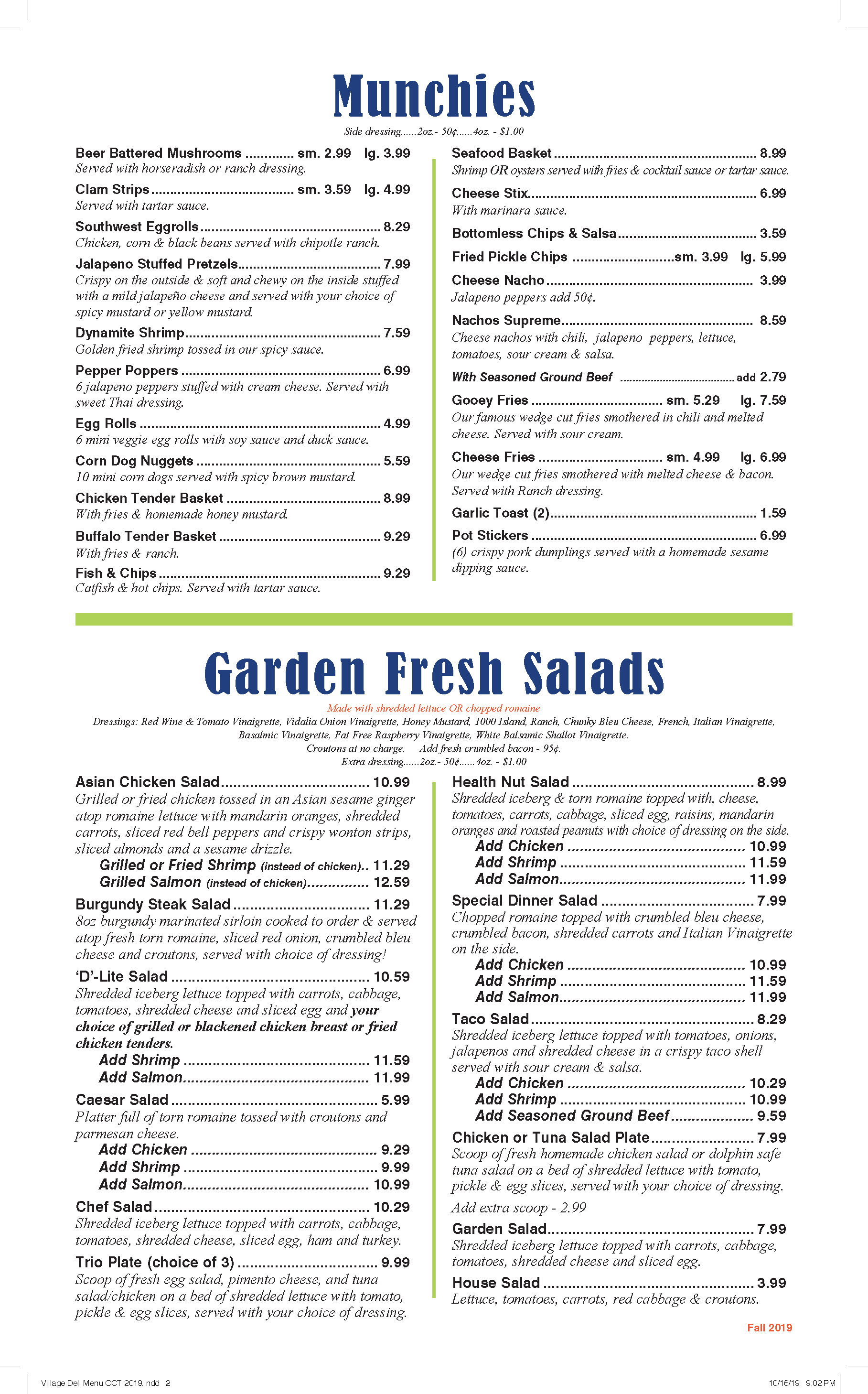 Village Grocery Deli And Seafood Baton Rouge Menu - 4pqi0wi