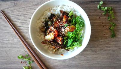 Roasted, Korean Cauliflower Leaves