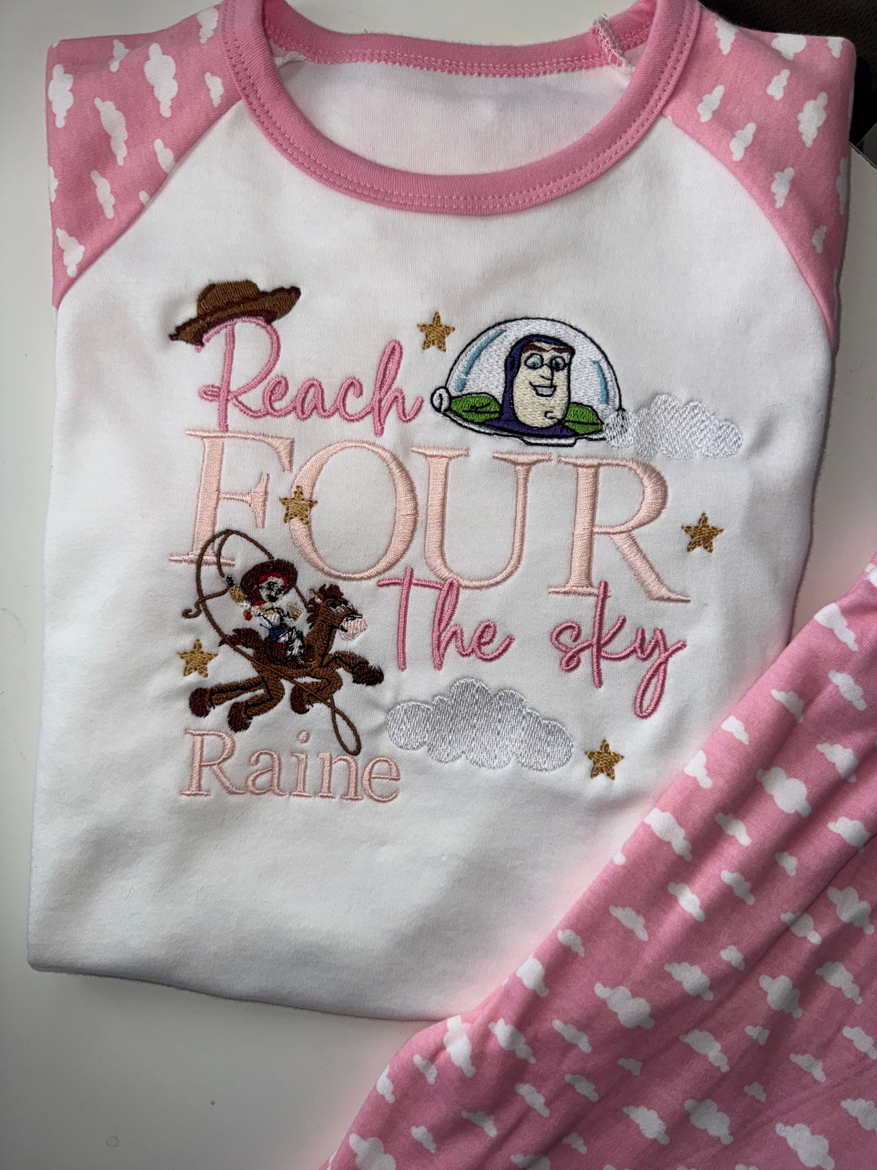 Pink reach for the sky pyjamas