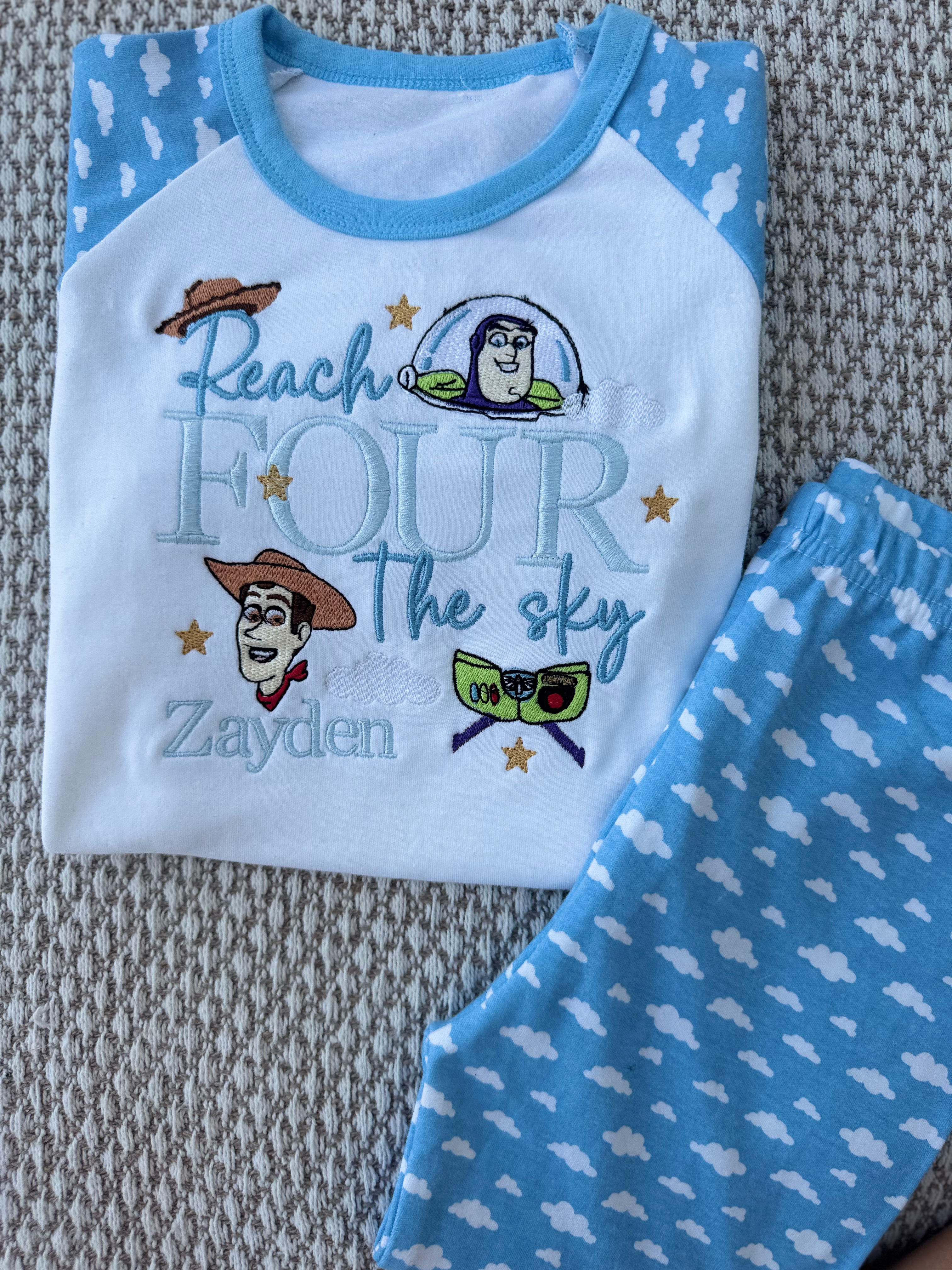 Blue reach for the sky pyjamas