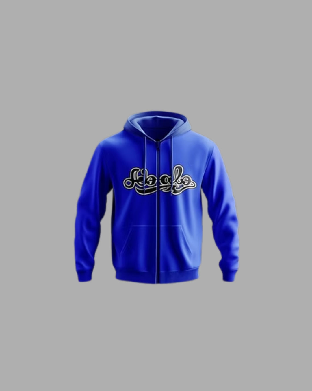 Moletom Azul com Zipper Encapuzado