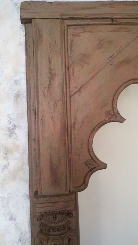 Aged Mexican style trimwork with distressed finish