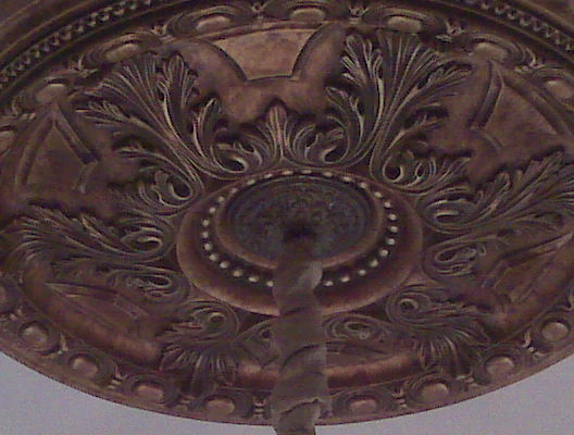 Ceiling medallion finished an aged bronze
