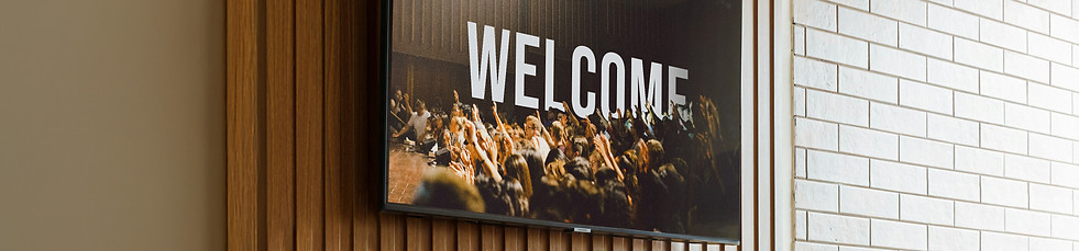 Lobby and Fellowship hall screens and TVs led display for church gym signage video wall church video wall for church church led wall digital signage solutions electronic signs for churches led screens for churches digital restaurant menu boards digital marquee sign signage and advertising signage for advertising digital signage display screens