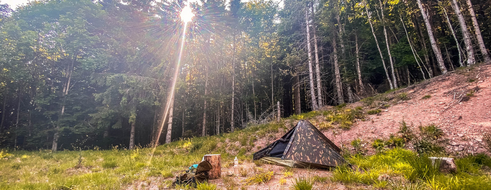 Mein zelt schön eingepasst in die Natur