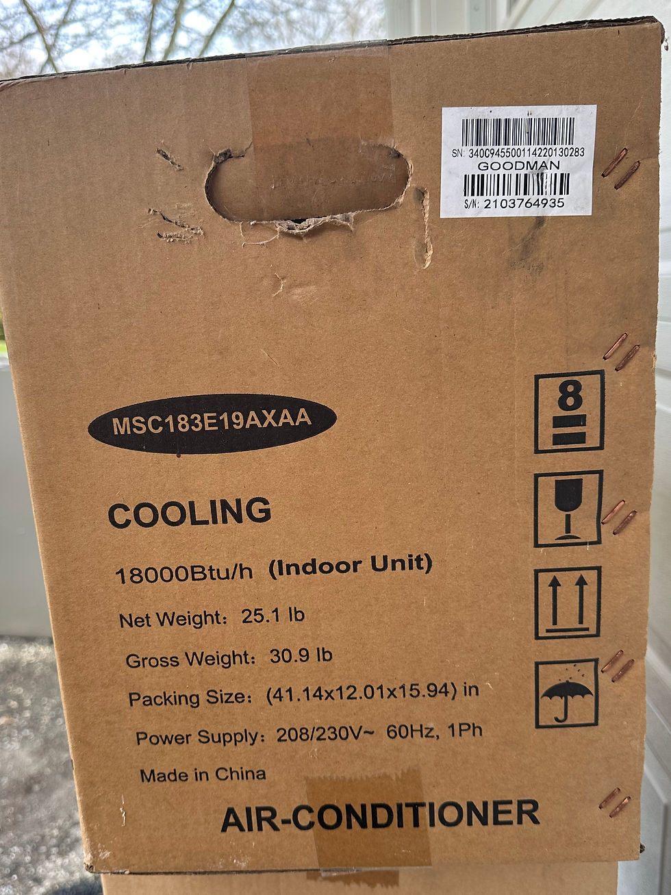 Thumbnail: BRAND NEW Goodman 18,000 Ductless Mini-Split Air Conditioner 