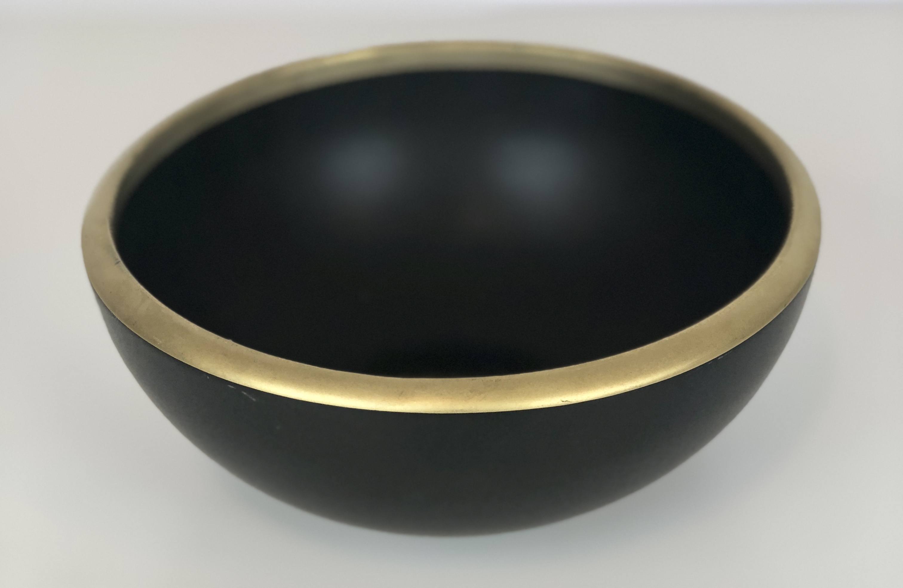 Small Black Bowls with Gold Rim