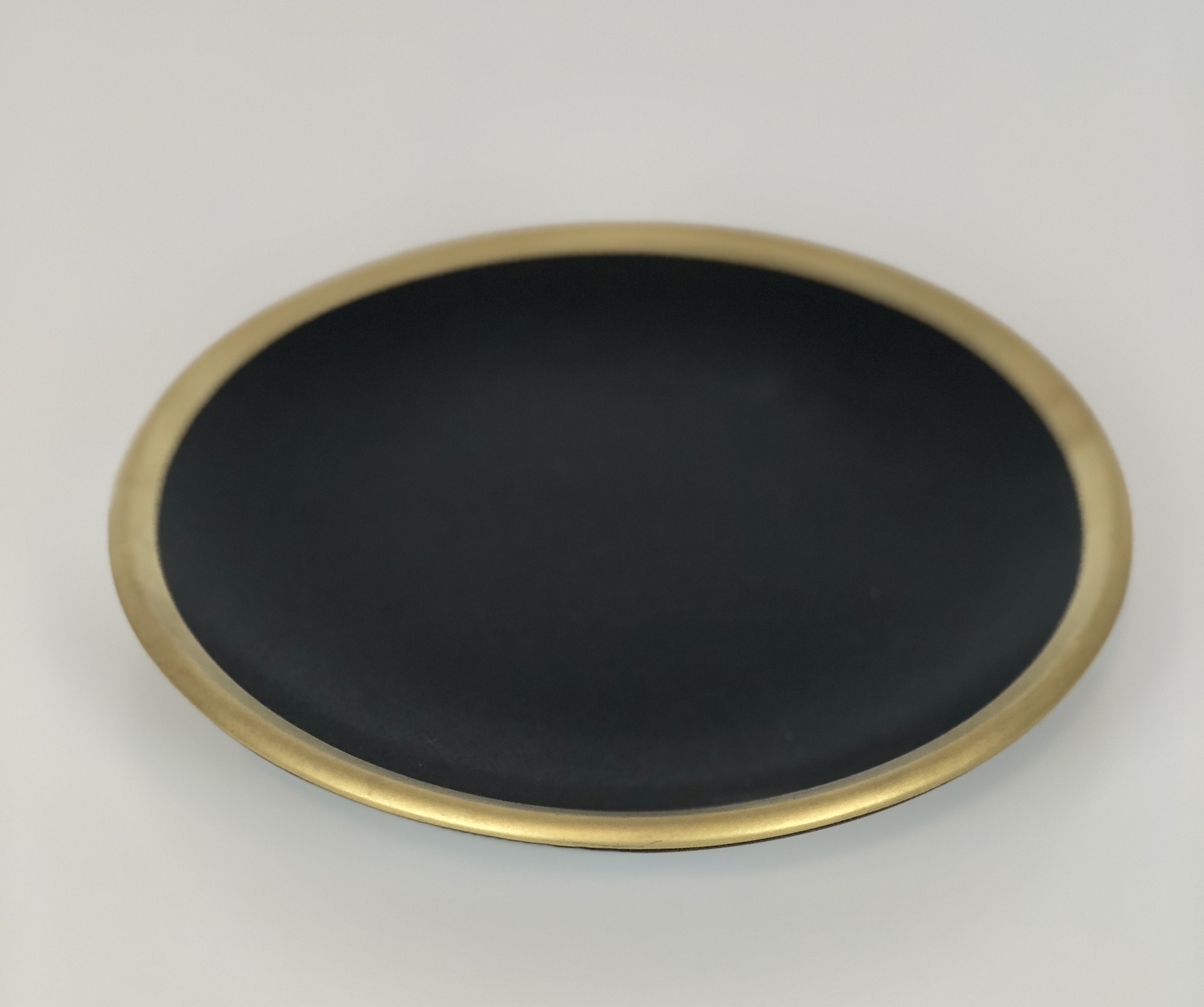 Black Small Plates with Gold Rim