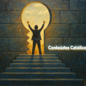 Homem ao topo de escadaria do Céu.