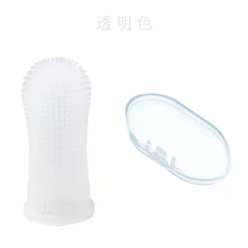 थंबनेल: Dog Super Soft Pet Finger Toothbrush Teeth Cleaning Bad Breath Care Nontoxic Sil