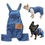 Miniature : Fashion Pet Jean Overalls for Dogs Soft Denim French Bulldog Apparel Puppy Costu