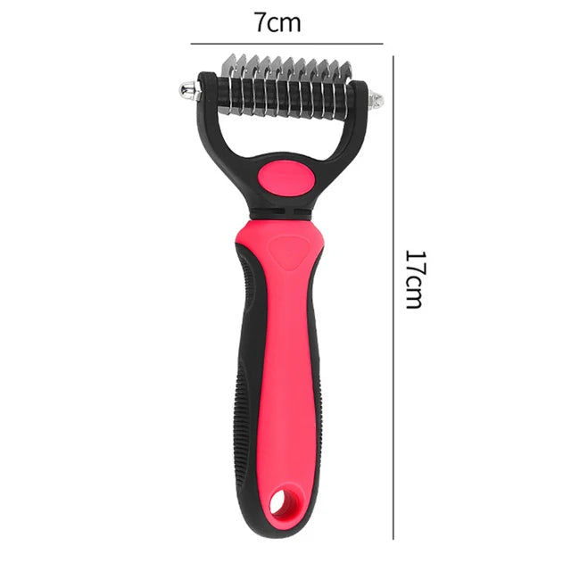 Miniatura: Dog Deshedding Brush Professional Pet Shedding Brush for Dogs Cats Fur Knot Cutt
