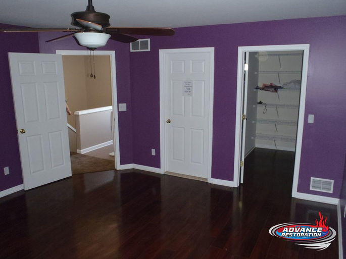Before and After Photos of a Bedroom Rebuilt During a Water Mitigation Project in Ann Arbor, Michigan by Advance Restoration