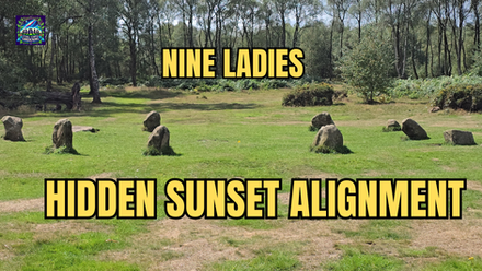 Nine Ladies stone circle on Stanton Moor with hidden 240° sunset alignment linked to Imbolc and Samhain