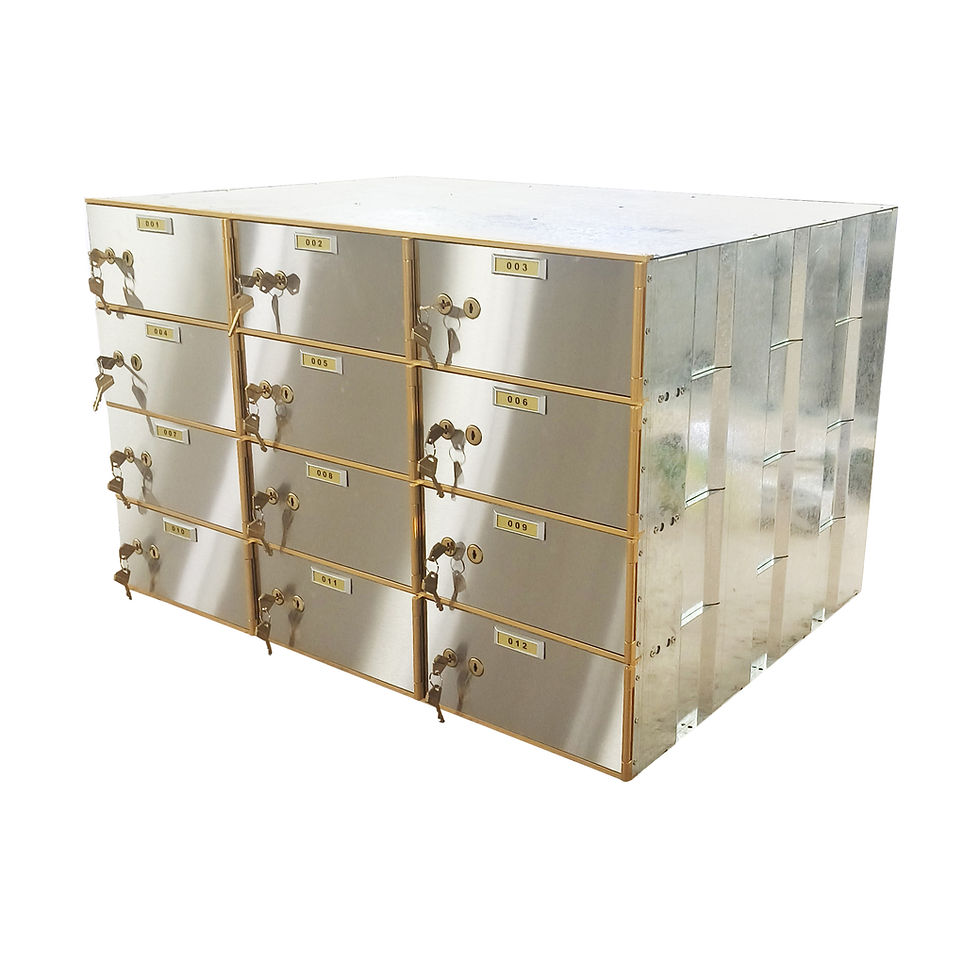 Thumbnail: Gold Hinge Stainless Steel Safe Deposit Box