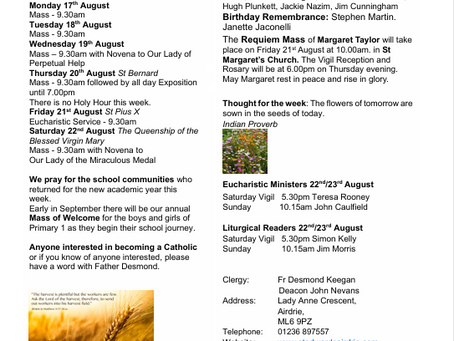 Sunday 16th August
