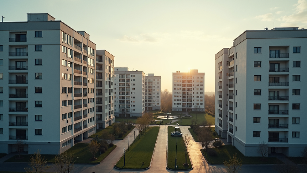 High angle view of a modern residential complex
