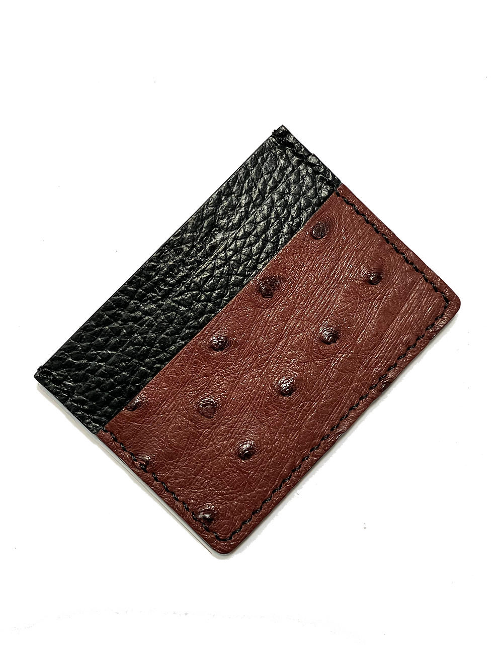EXOTIC: READY-TO-SHIP Maroon Ostrich Card Holder