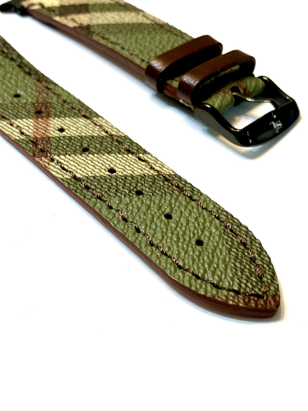 Thumbnail: Made to Order Olive Plaid Watch Straps